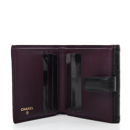 Chanel Caviar Quilted Compact French Flap Wallet Black 6 of 9
