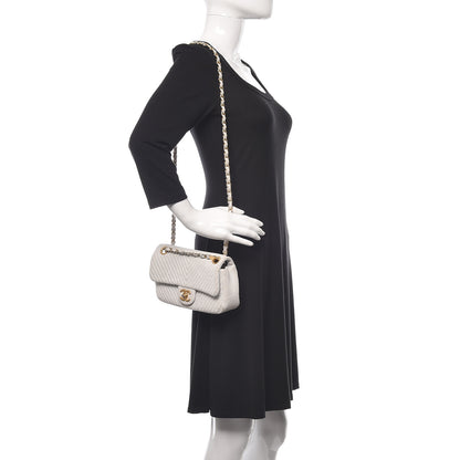 Chanel Calfskin Surpique Chevron Small Flap White 2 of 34
