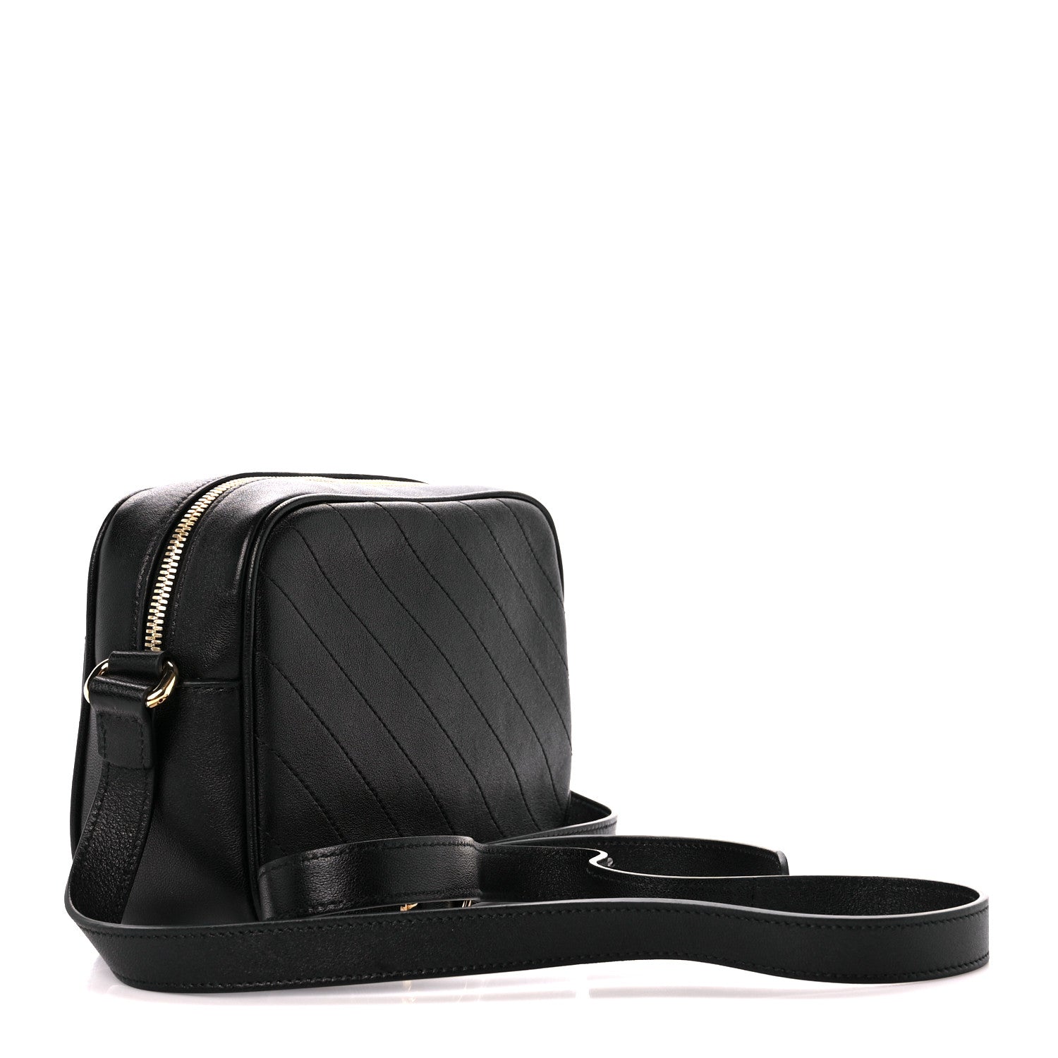 Gucci Sakai Be Green Calfskin Diagonal Stitched Small Blondie Shoulder Bag Black 3 of 11