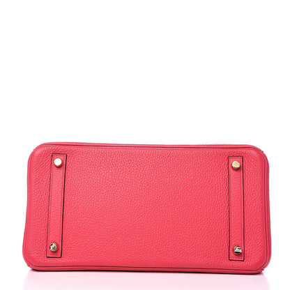 Hermes Taurillon Clemence Birkin 30 Rose Extreme 6 of 29
