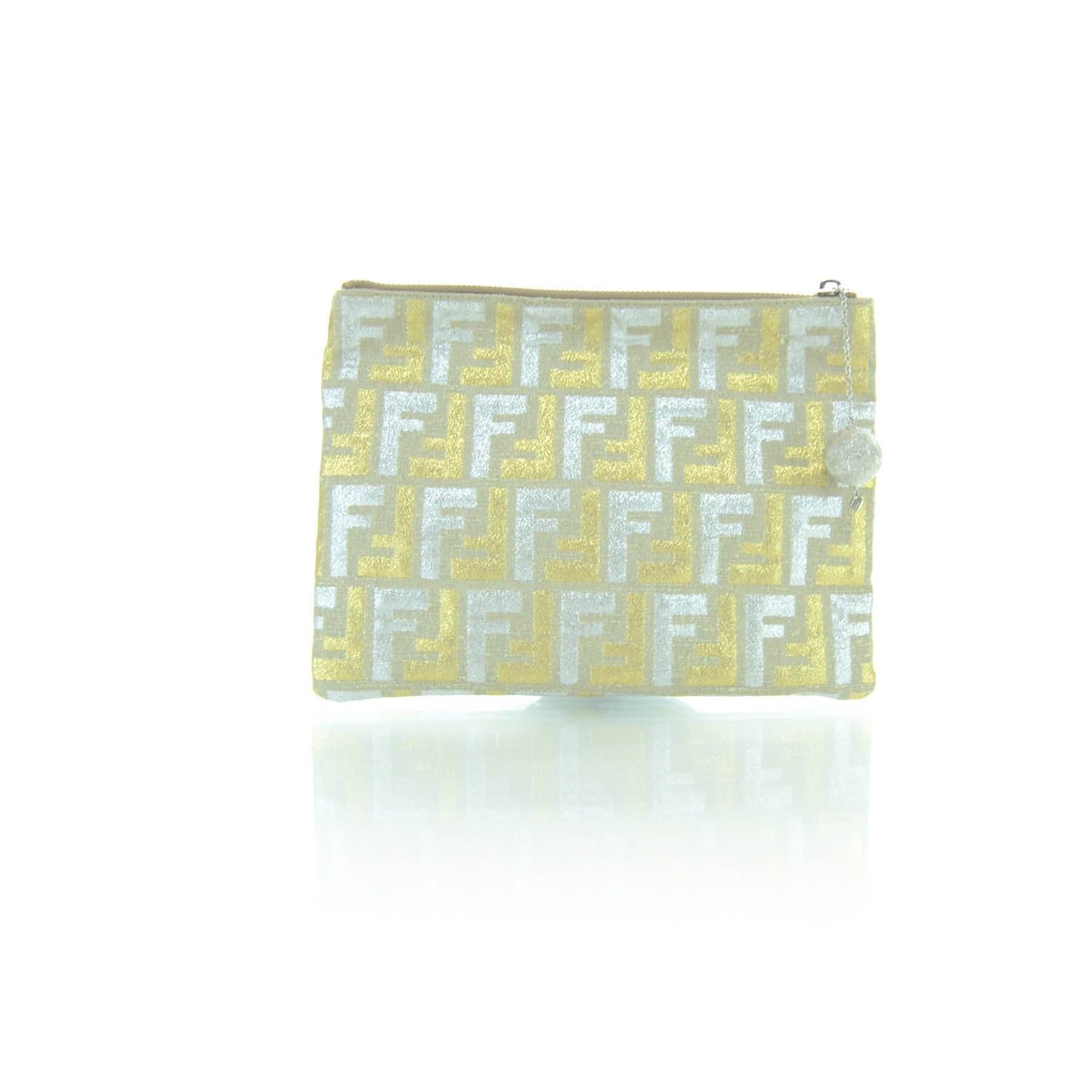 Metallic Lurex Zucca Clutch Bag Gold Silver
