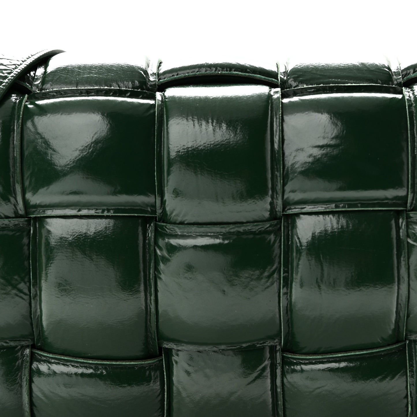 Textured Deerskin Maxi Intrecciato Padded Cassette Crossbody Bag Raintree