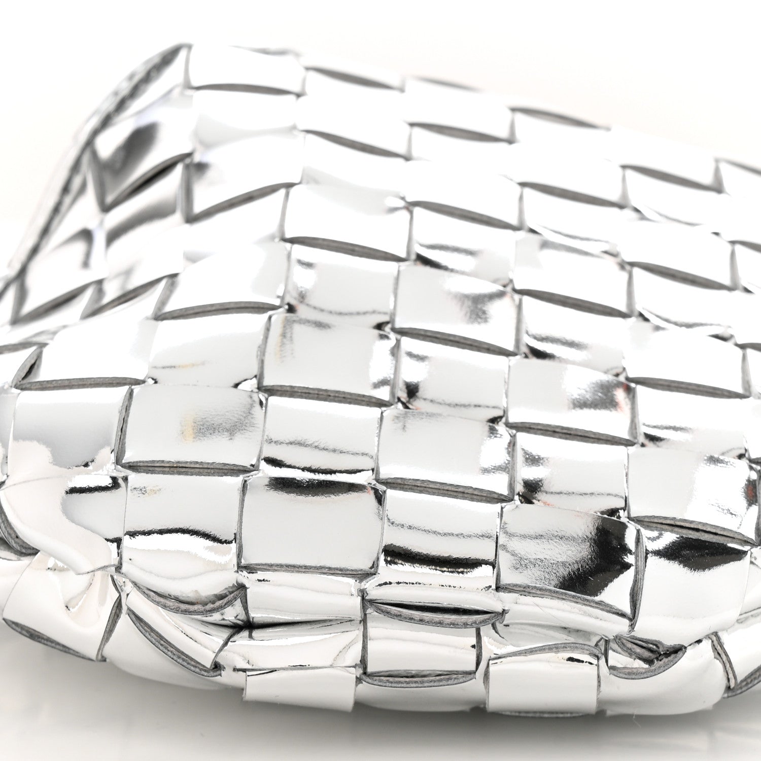 Bottega Veneta Mirror Laminated Nappa Intrecciato Mini Sardine Bag Silver 8 of 9