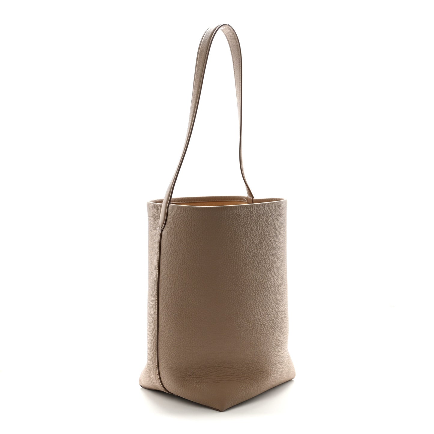 Grained Calfskin Medium N/S Park Tote Dark Taupe
