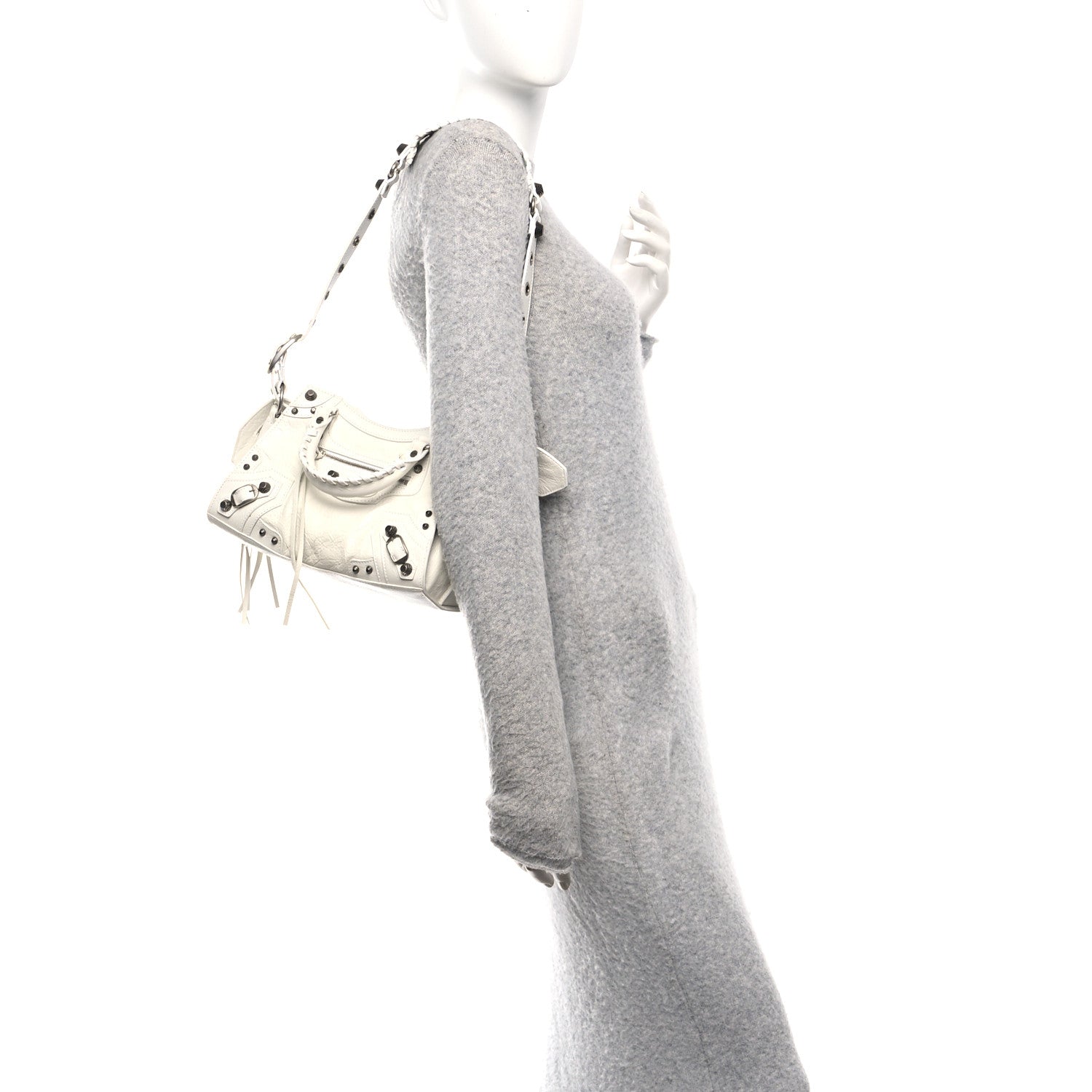 Balenciaga Agneau Arena Neo Cagole Handbag XS Optic White 1825106