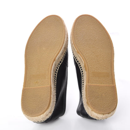 Saint Laurent Calfskin Monogram Espadrilles 39 Black 5 of 10