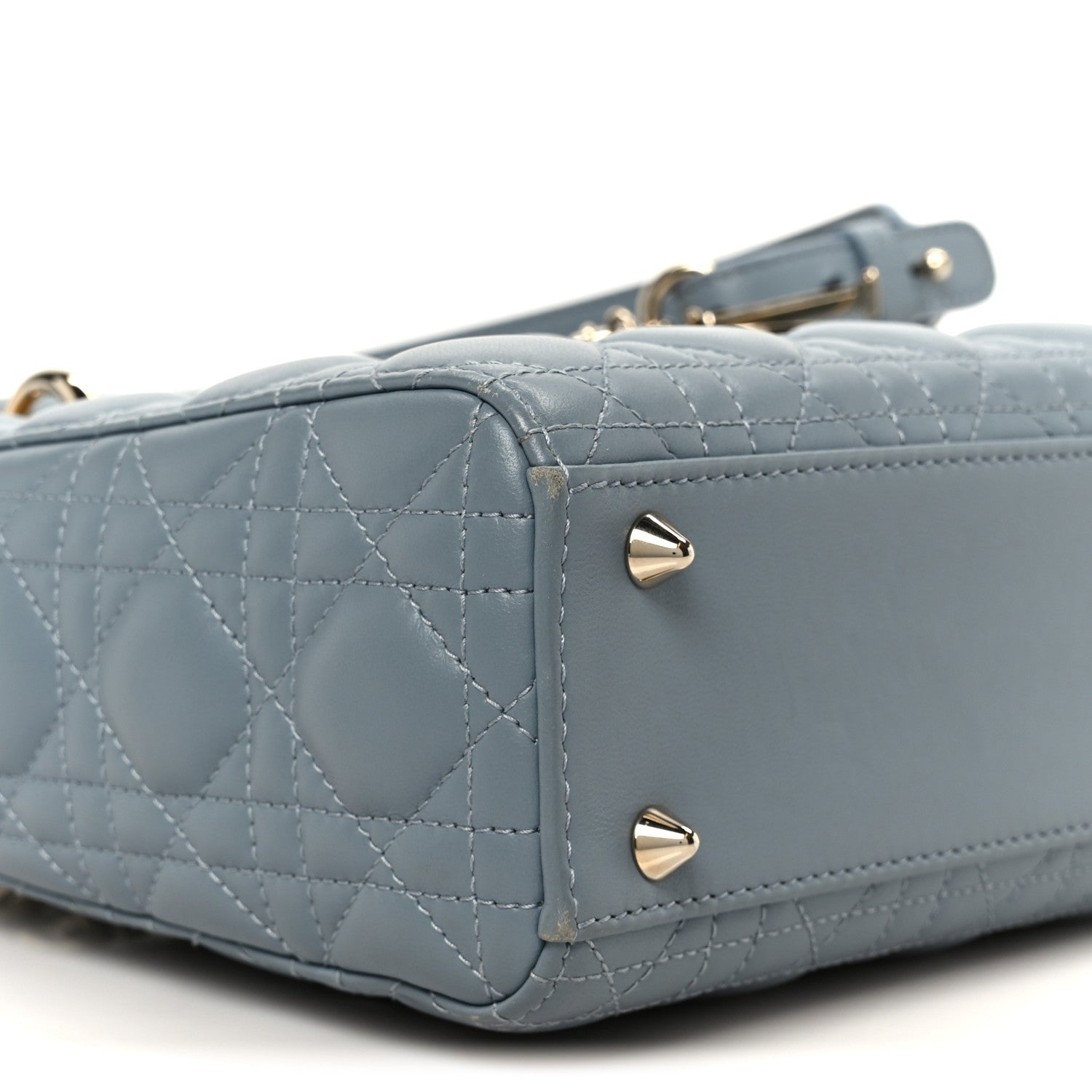 Christian Dior Lambskin Cannage Small My ABCDior Lady Dior Cloud Blue 9 of 10
