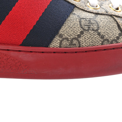 Gucci GG Supreme Monogram Ayers Mens New Ace Low-Top Sneaker 7 Beige Red 29 of 32