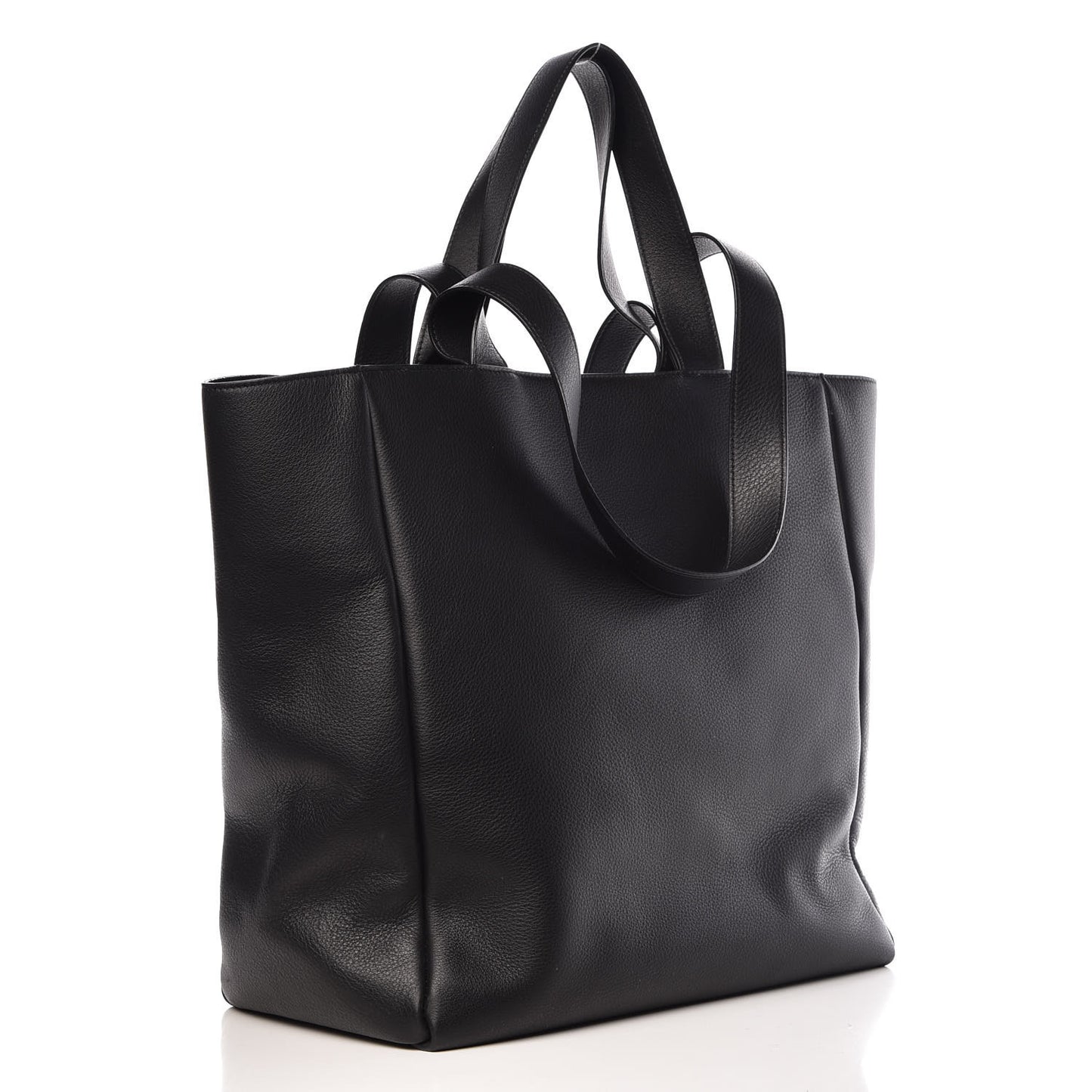 Calfskin Logo Medium Tote Black