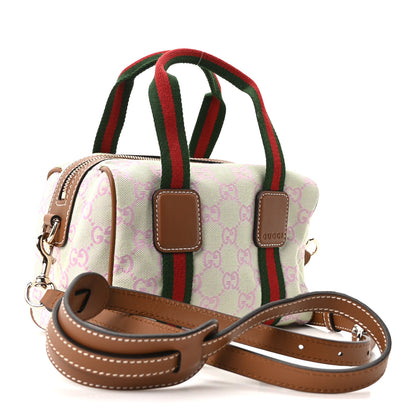 Gucci GG Supreme Web Mini GG Top Handle Bag Green Pink 3 of 10