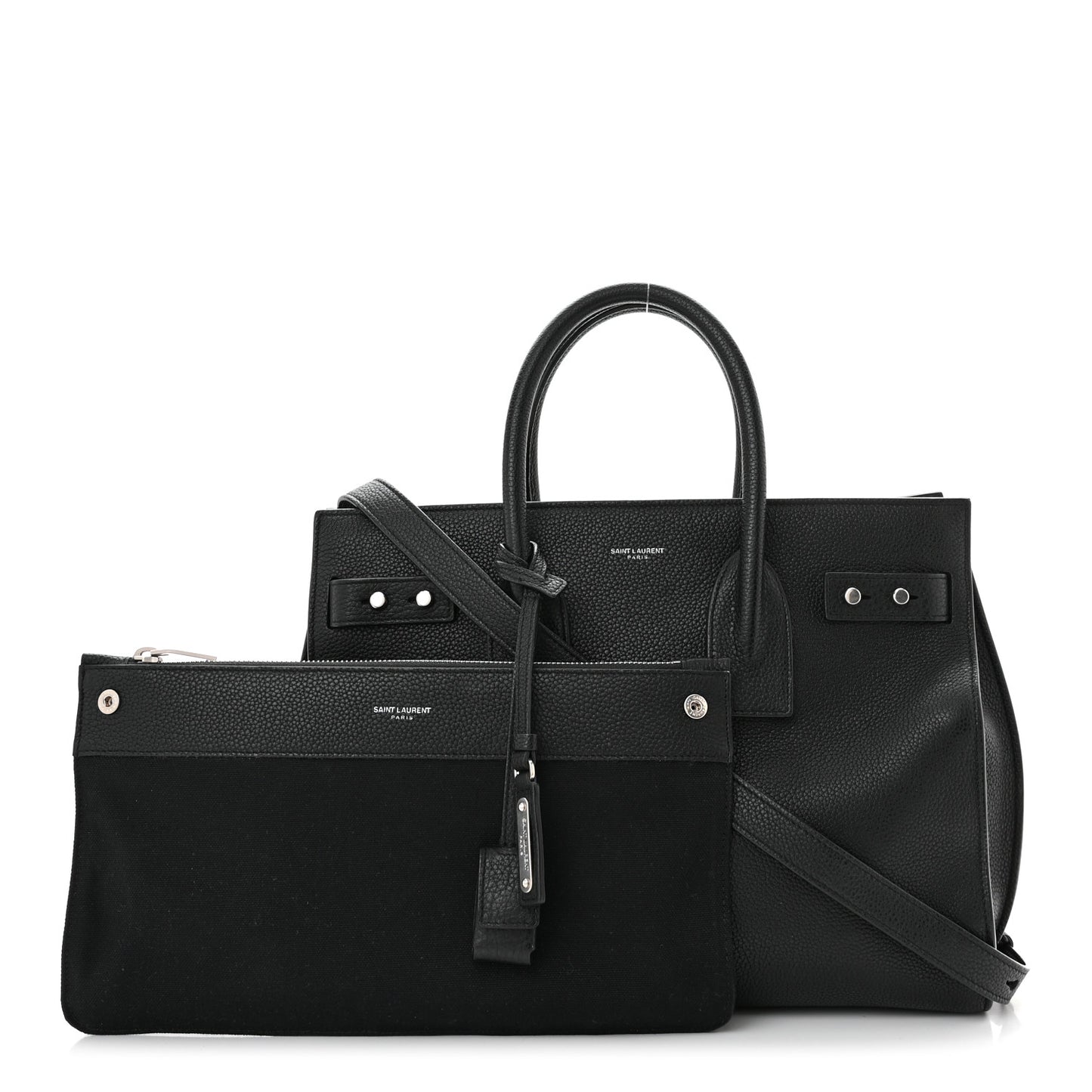 Grained Calfskin Small Supple Sac De Jour Black