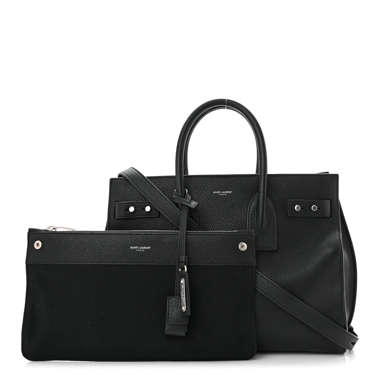 Saint Laurent Grained Calfskin Small Supple Sac De Jour Black 3 of 11