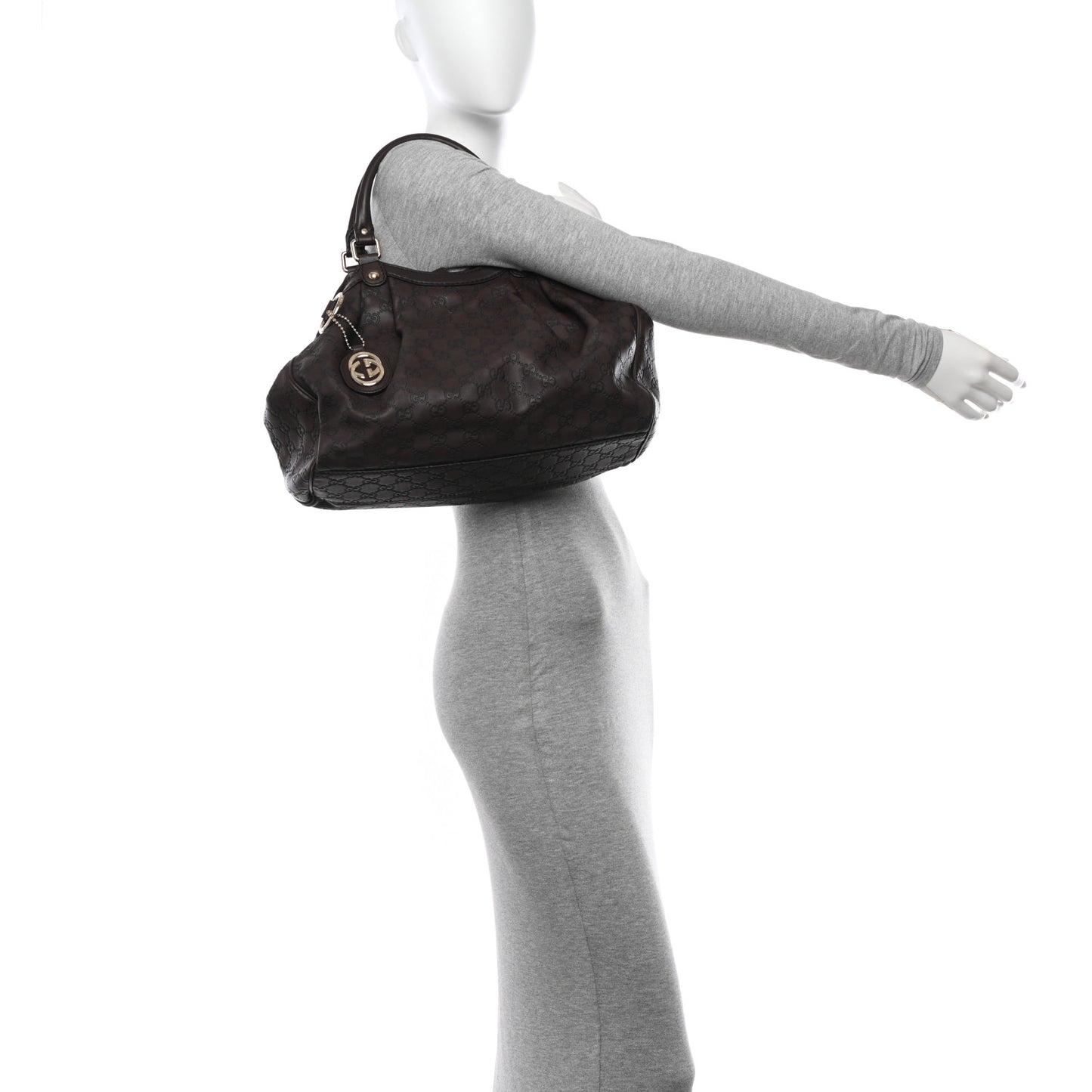 Guccissima Medium Sukey Tote Chocolate