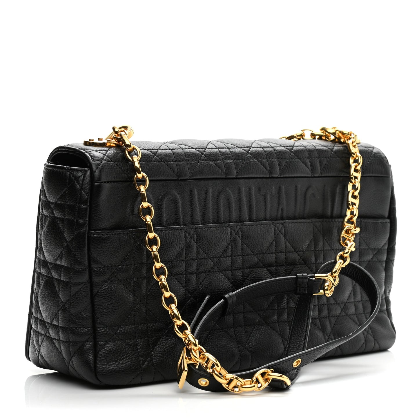 Grained Calfskin Cannage Large Caro Bag Black
