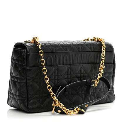 Christian Dior Grained Calfskin Cannage Large Caro Bag Black 3 of 10