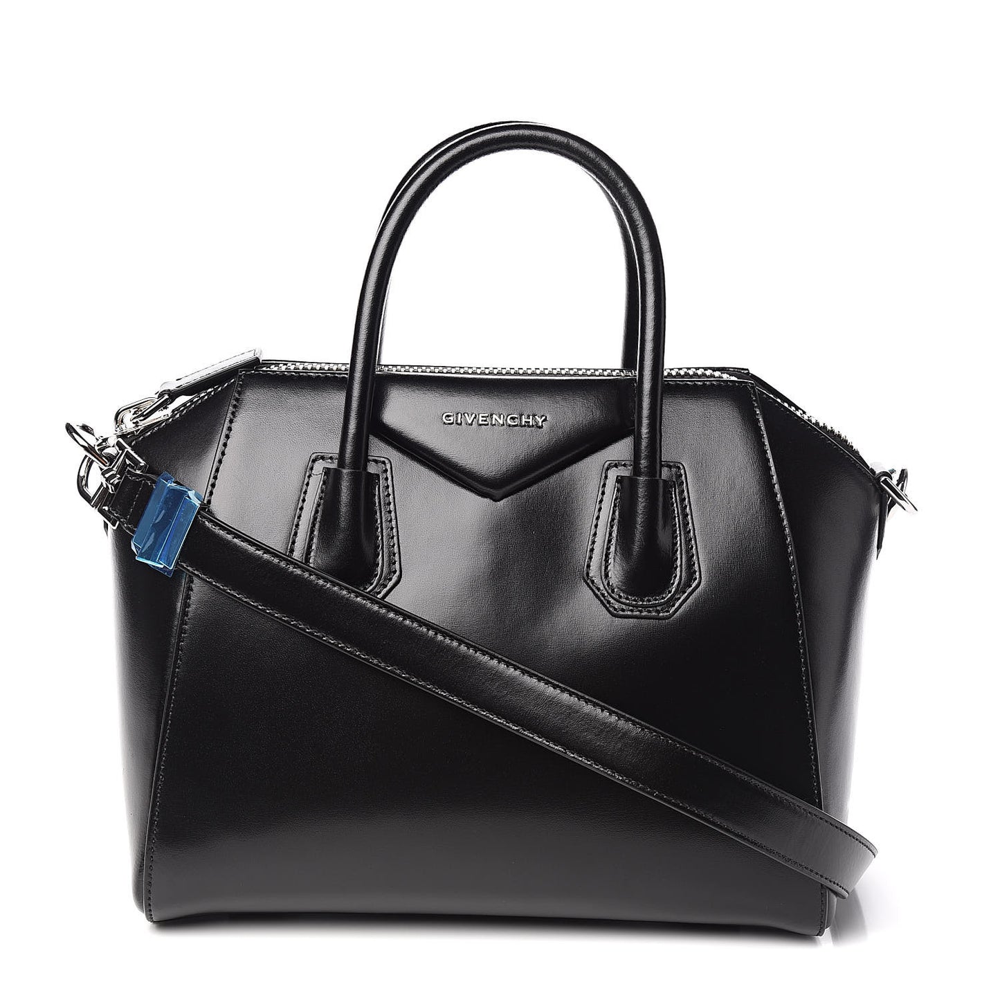 Shiny Lord Calfskin Small Antigona Black