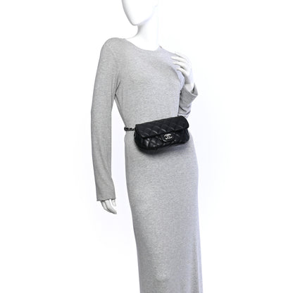 Chanel Calfskin Quilted CC Uniform Flap Belt Bag Black 2 of 10