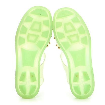 Gucci Rubber Studded Womens Buckle Strap Sandal 39 Light Green 5 of 7