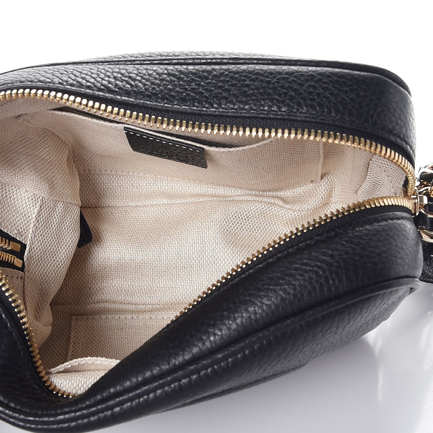 Pebbled Calfskin Small Soho Disco Bag Black