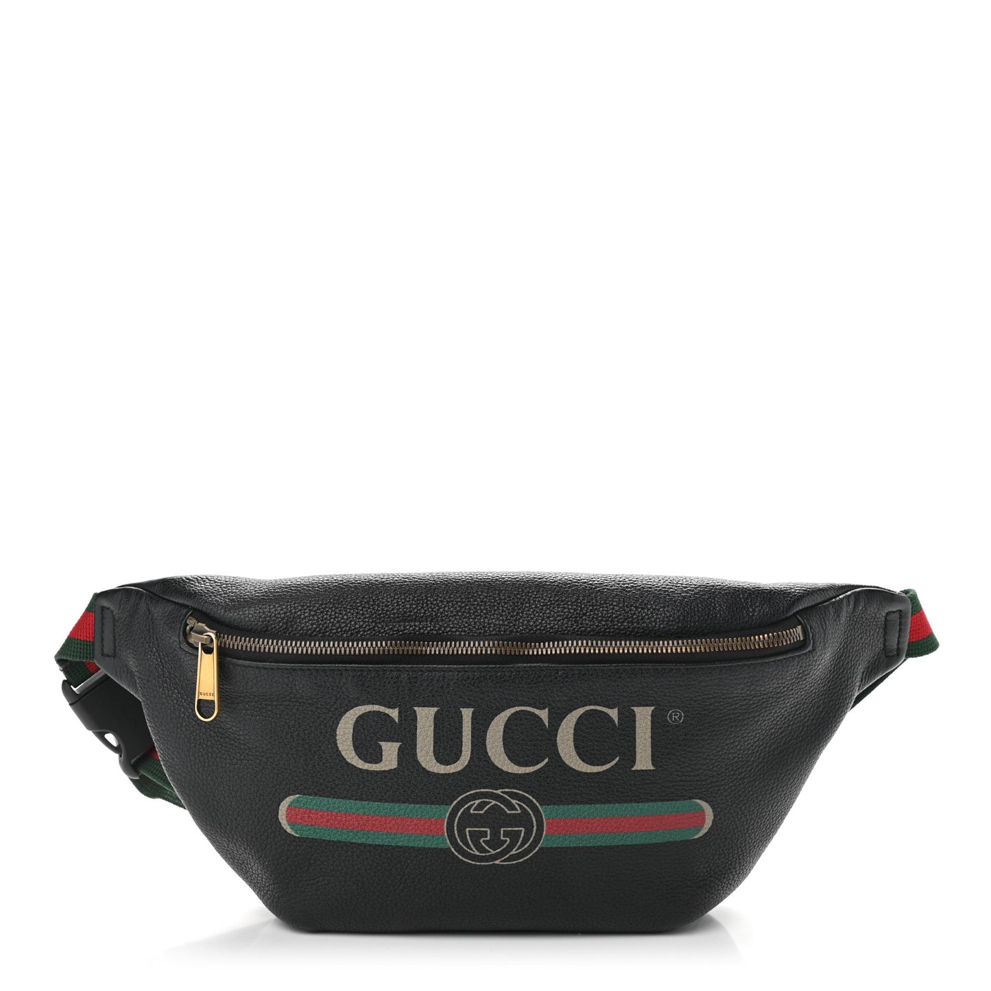 Grained Calfskin Logo Belt Bag Black