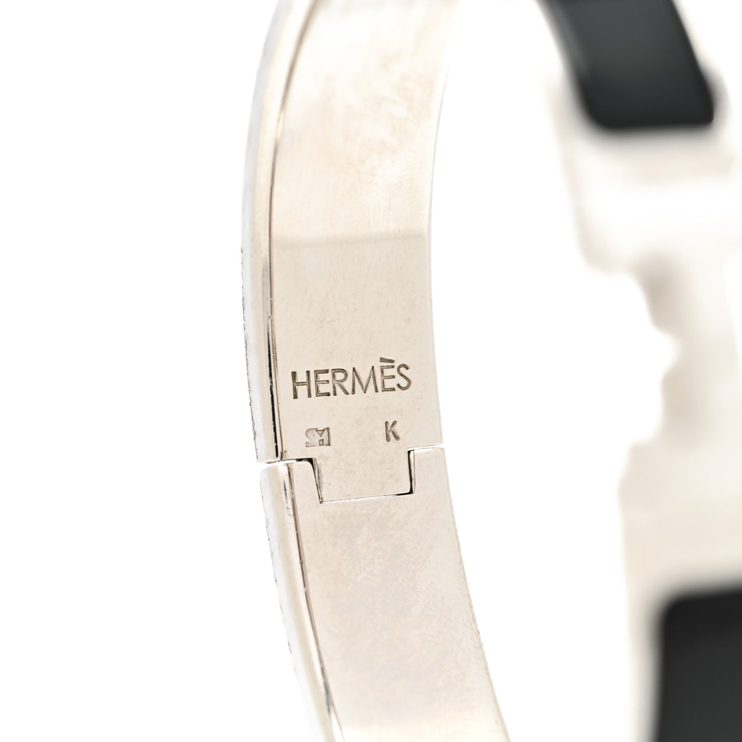 Enamel Narrow Clic Clac H Bracelet GM Black