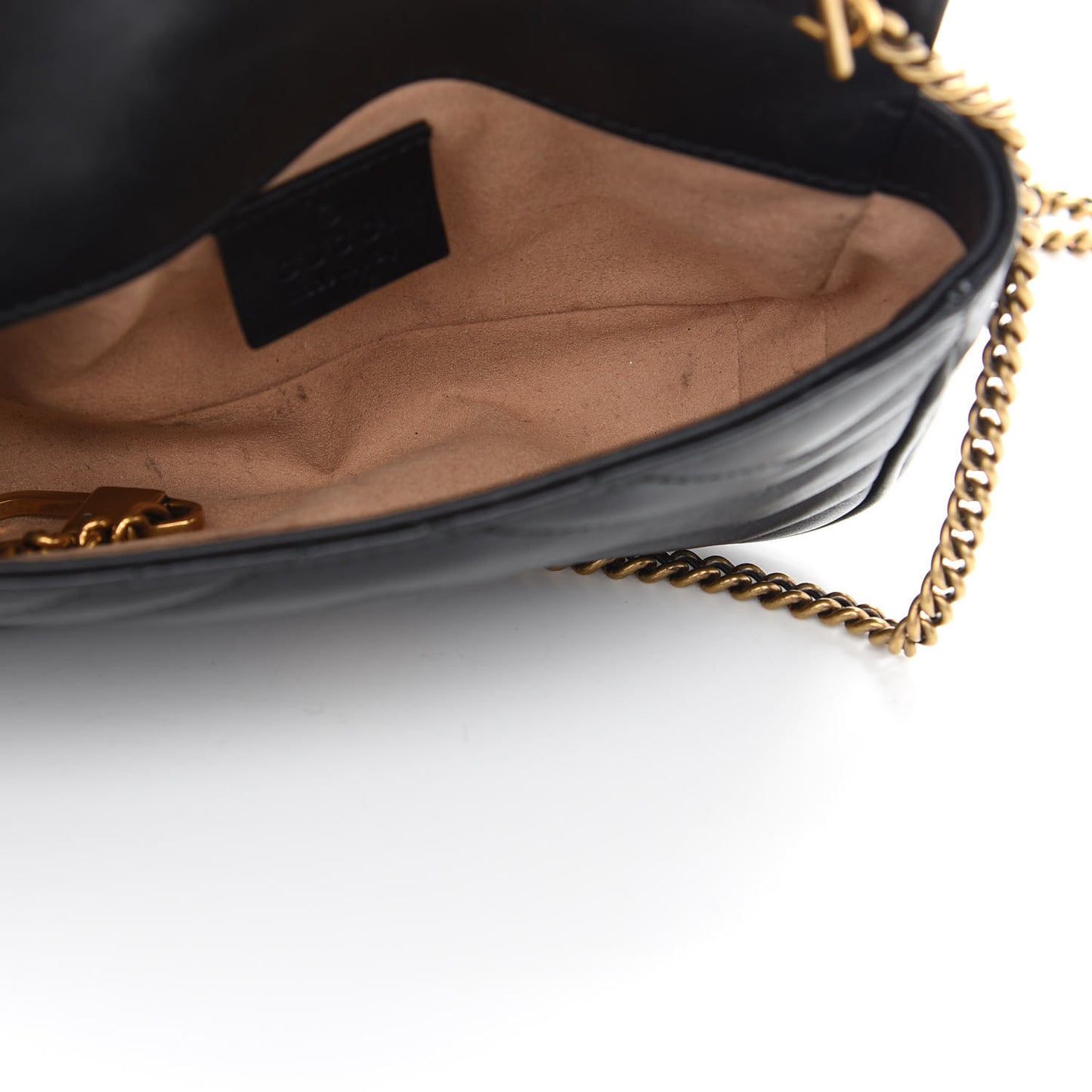 Calfskin Matelasse Super Mini GG Marmont Shoulder Bag Black