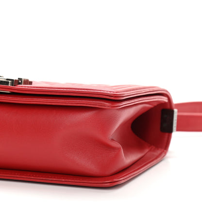 Chanel Calfskin Quilted Medium Boy Flap Red 10 of 12