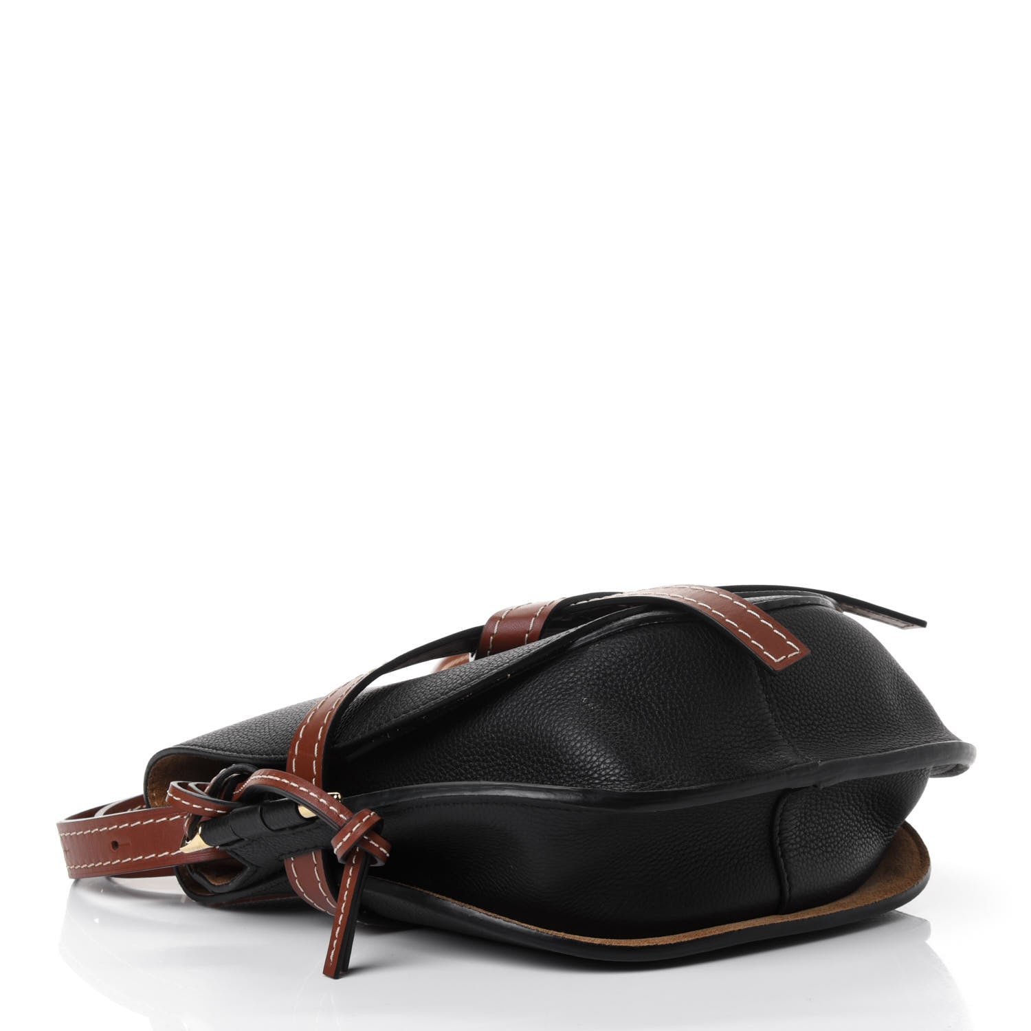 Loewe Grained Calfskin Small Gate Crossbody Bag Pecan Black 3 of 5