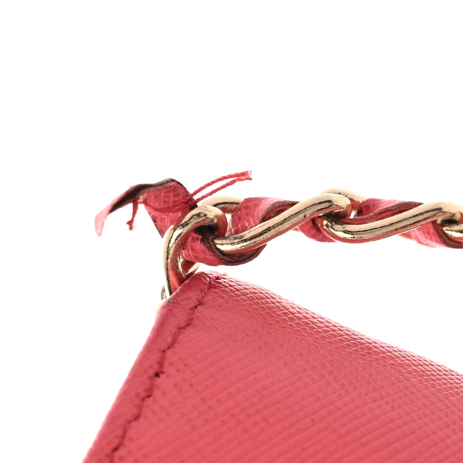 Prada Saffiano Metal Oro Chain Wallet Peonia 11 of 12