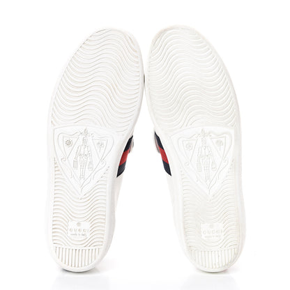 Gucci Calfskin Ayers Blind For Love Embroidered Womens Ace Sneakers 38 White 5 of 8