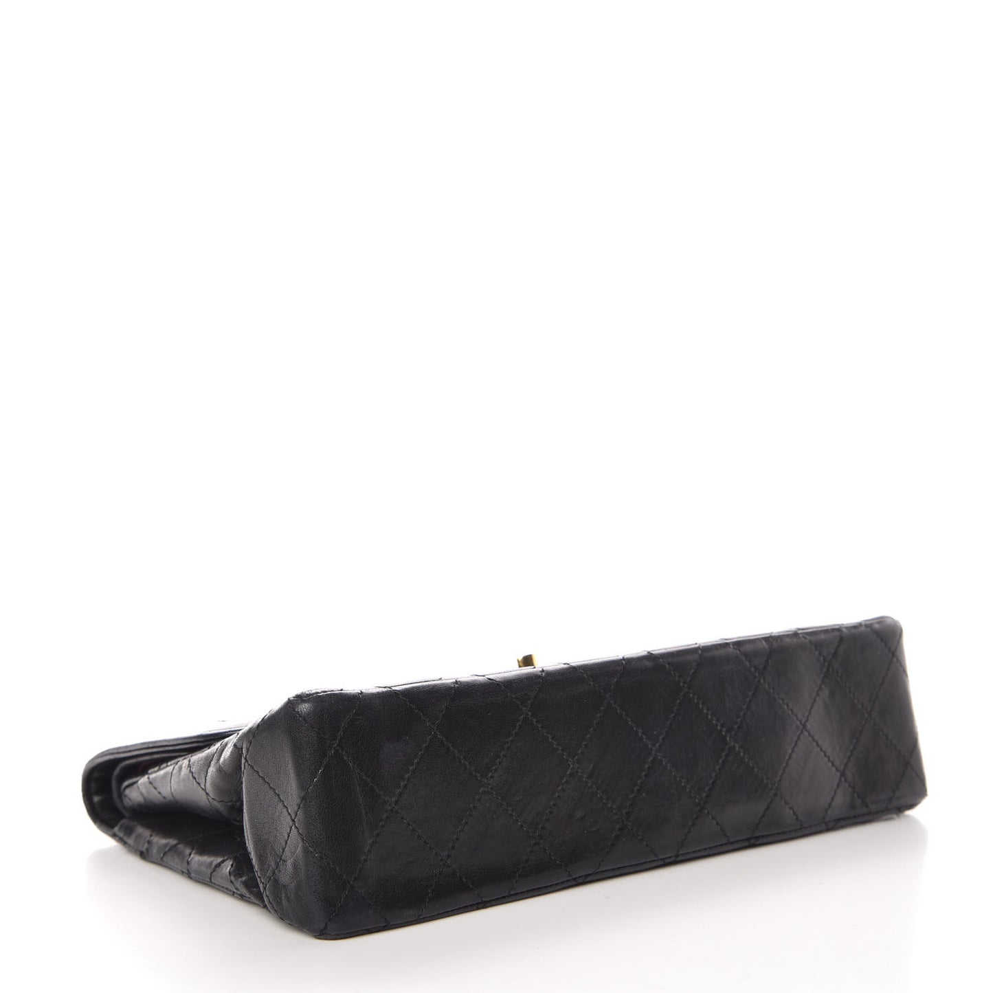 Lambskin Quilted Medium Double Flap Black