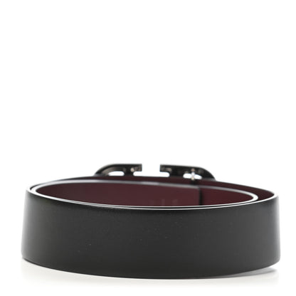 Valentino Garavani Glossy Calfskin VLogo Reversible 40mm Belt 80 32 Black Rubin 2 of 5