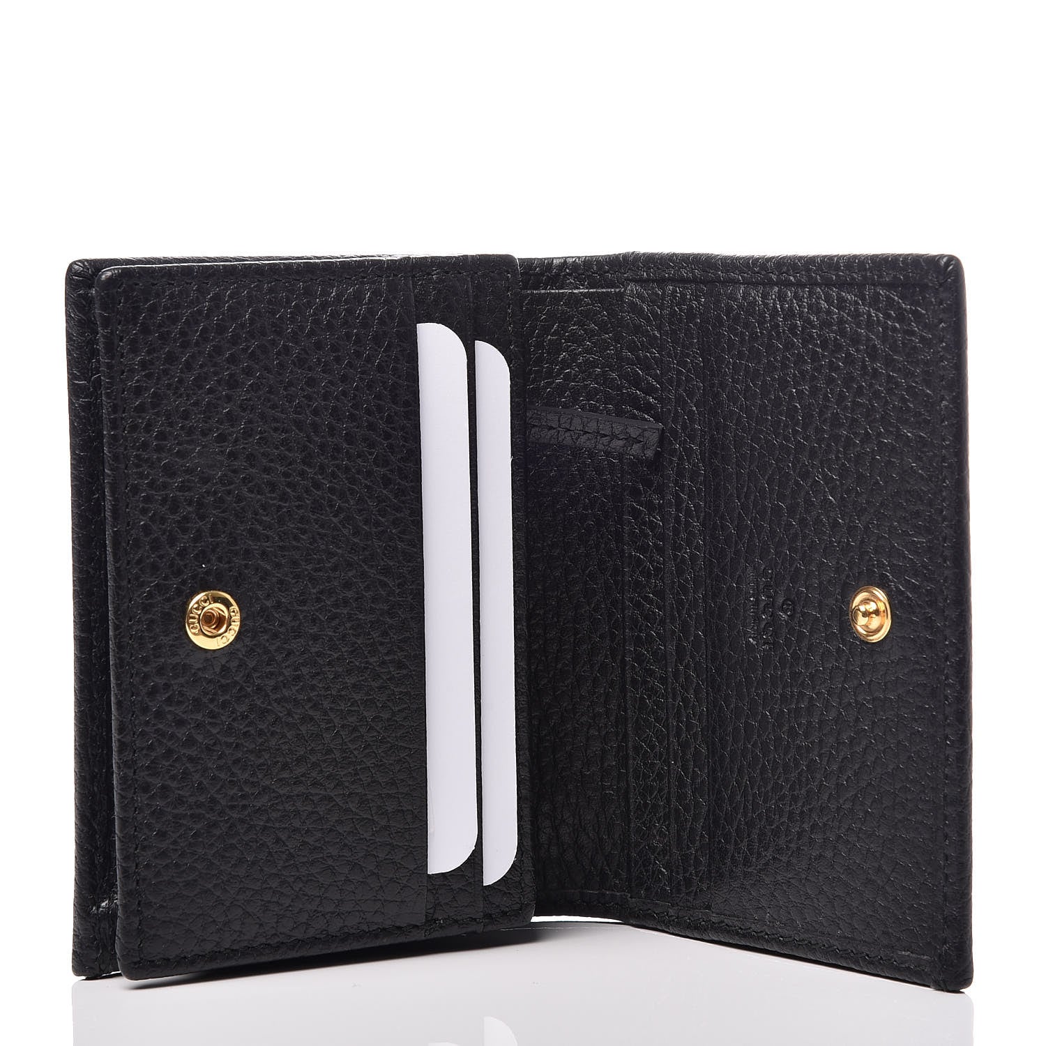 Gucci Pebbled Calfskin GG Marmont Card Case Black 5 of 8