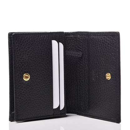 Gucci Pebbled Calfskin GG Marmont Card Case Black 5 of 8