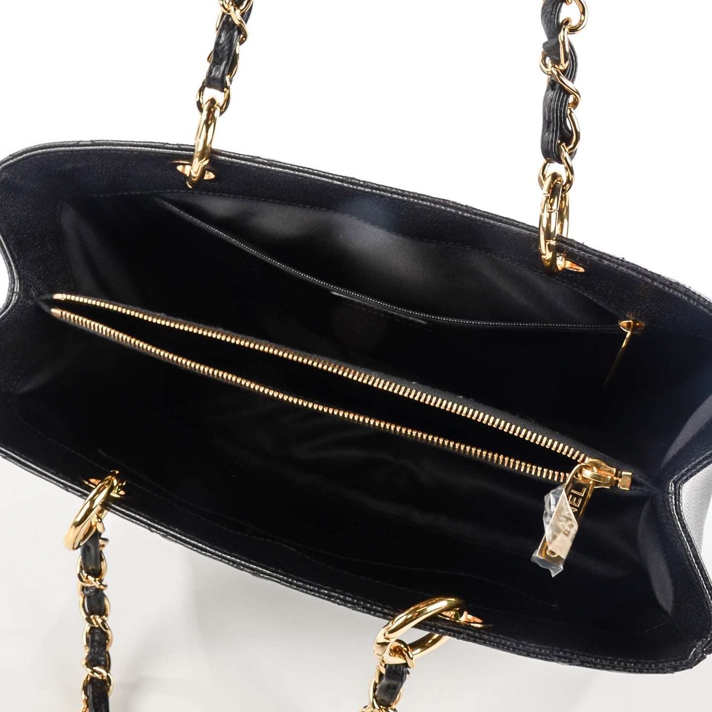 Caviar Quilted Grand Shopping Tote GST Black