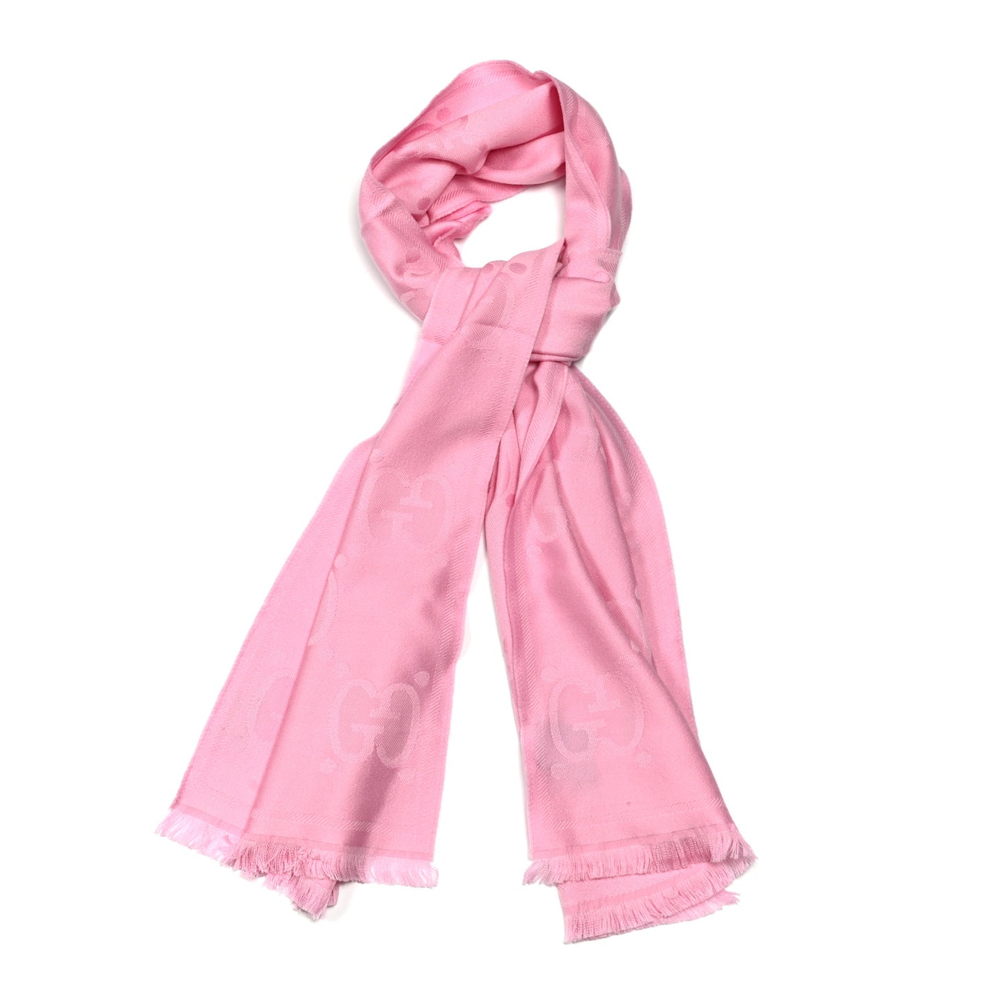Wool Jacquard Monogram Jumbo GG Lady Nest Scarf Roseate