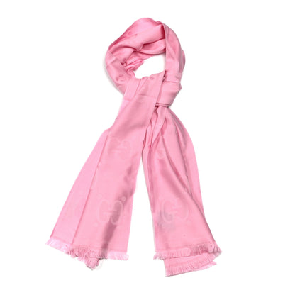 Gucci Wool Jacquard Monogram Jumbo GG Lady Nest Scarf Roseate 1 of 3
