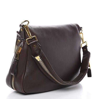 Tom Ford Pebbled Calfskin Large Jennifer Dark Brown 2 of 14