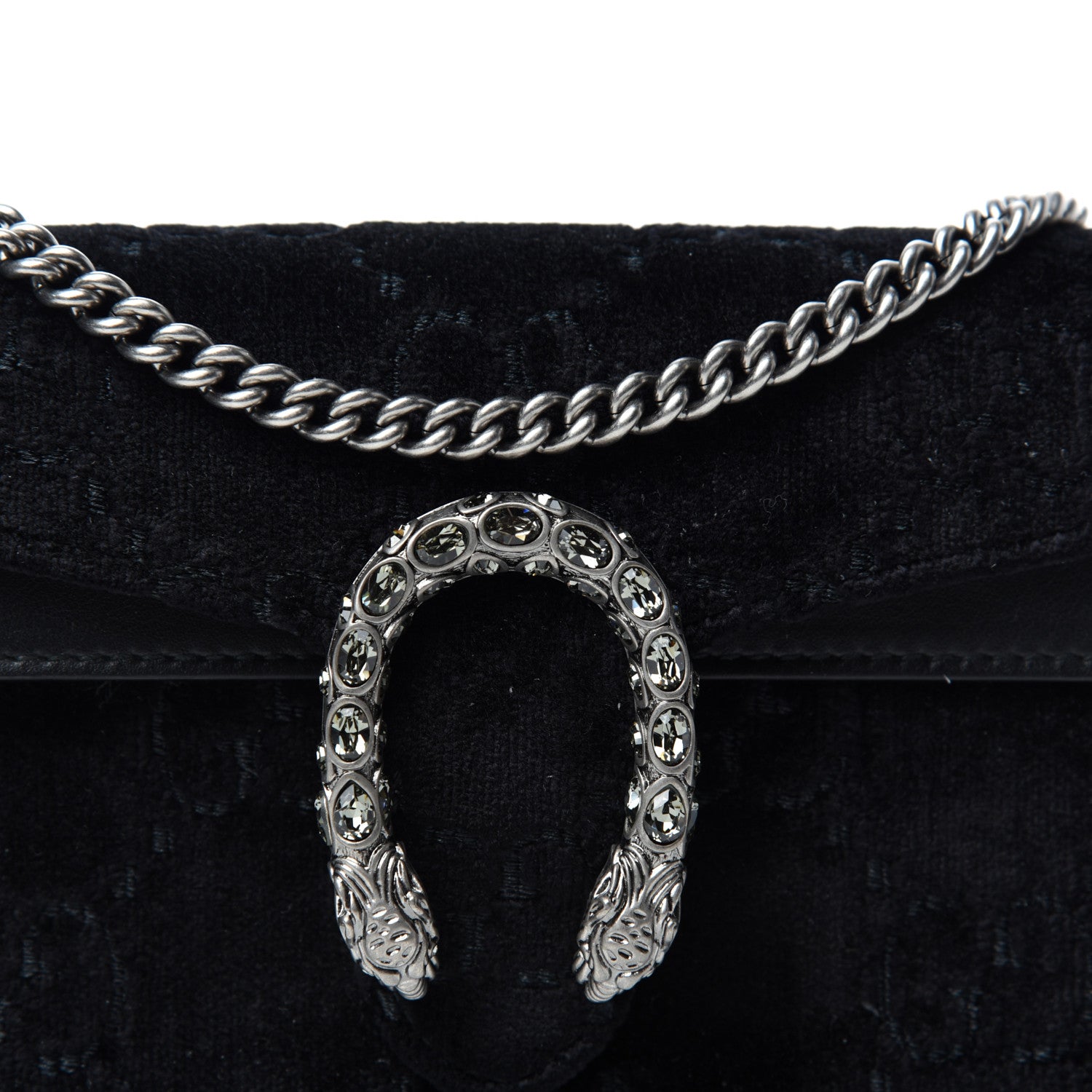 Gucci Velvet Super Mini Dionysus Shoulder Bag Black 9 of 10