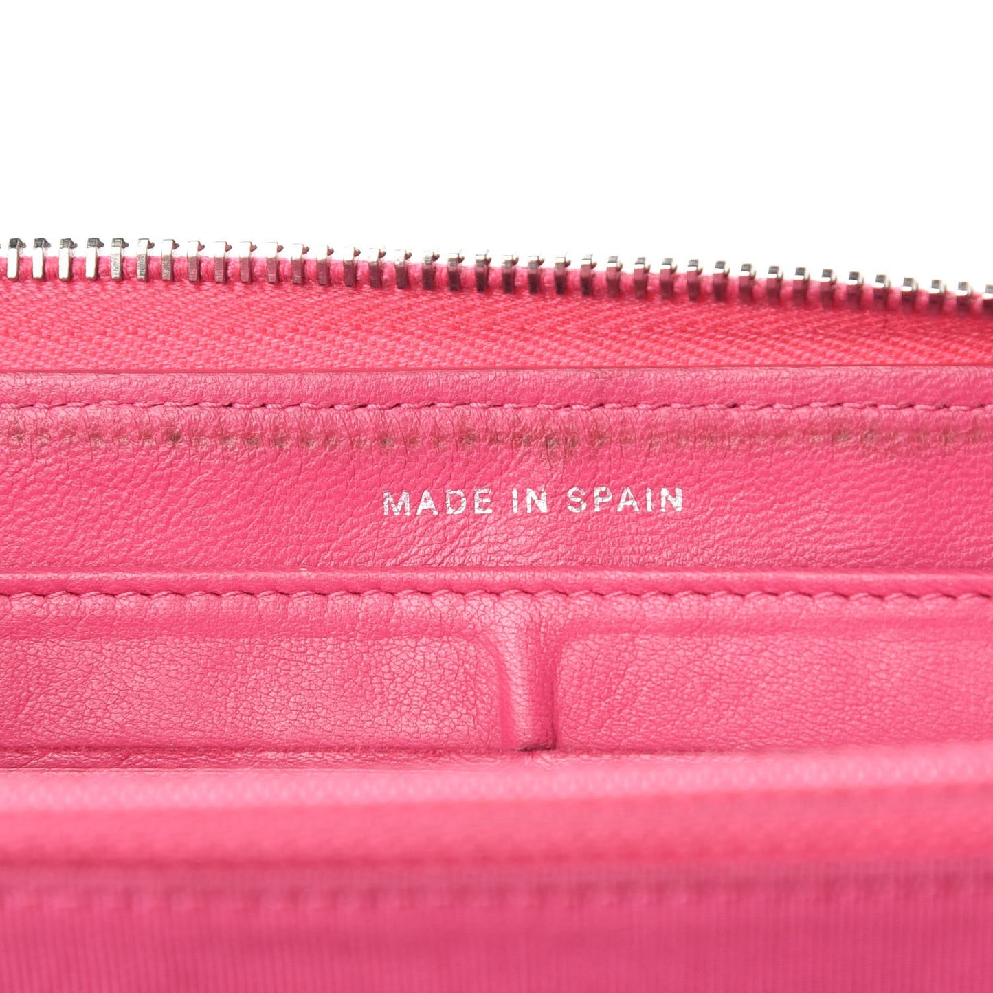 Lambskin Quilted Large Gusset Zip Around Wallet Pink
