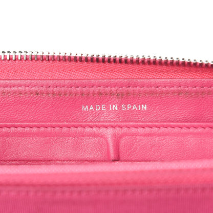 Chanel Lambskin Quilted Large Gusset Zip Around Wallet Pink 7 of 15