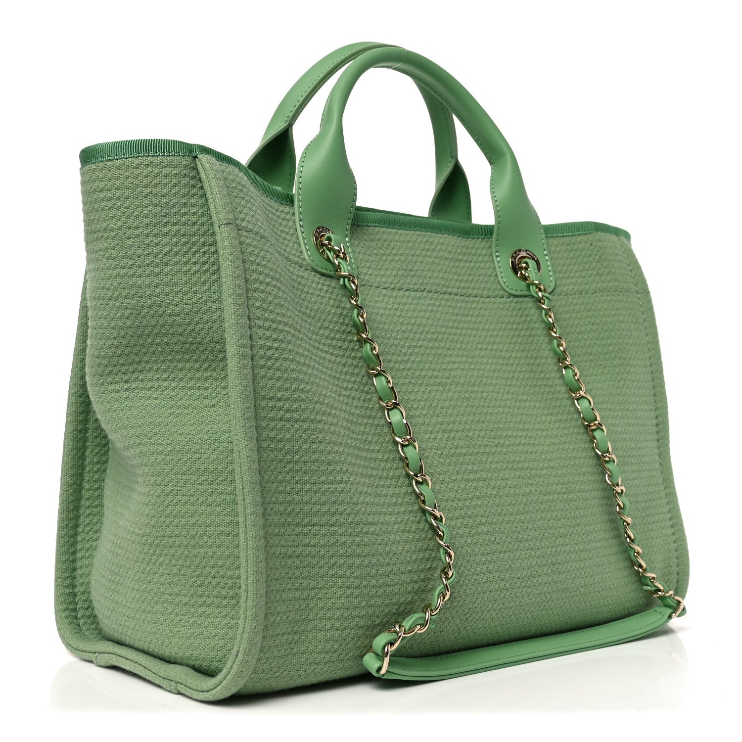 Chanel Mixed Fibers Small Deauville Tote Green 4 of 11