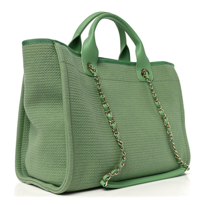 Chanel Mixed Fibers Small Deauville Tote Green 4 of 11