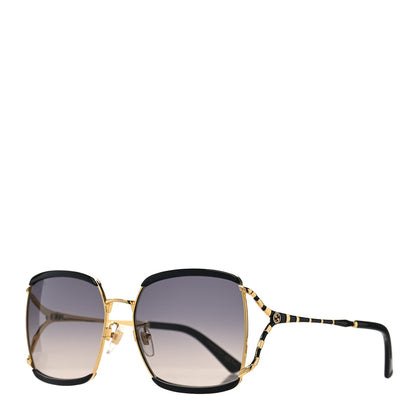 Gucci Metal Square Frame GG0593SK Sunglasses Gold Black 1 of 8