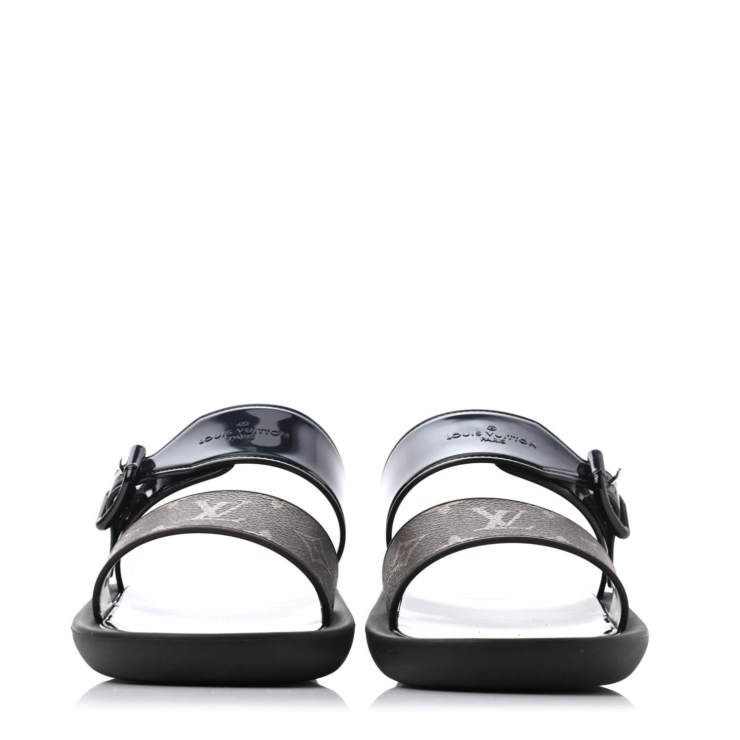 Louis Vuitton Monogram Sunbath Flat Mule Sandals 39 Black 2 of 4