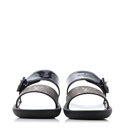 Louis Vuitton Monogram Sunbath Flat Mule Sandals 39 Black 2 of 4