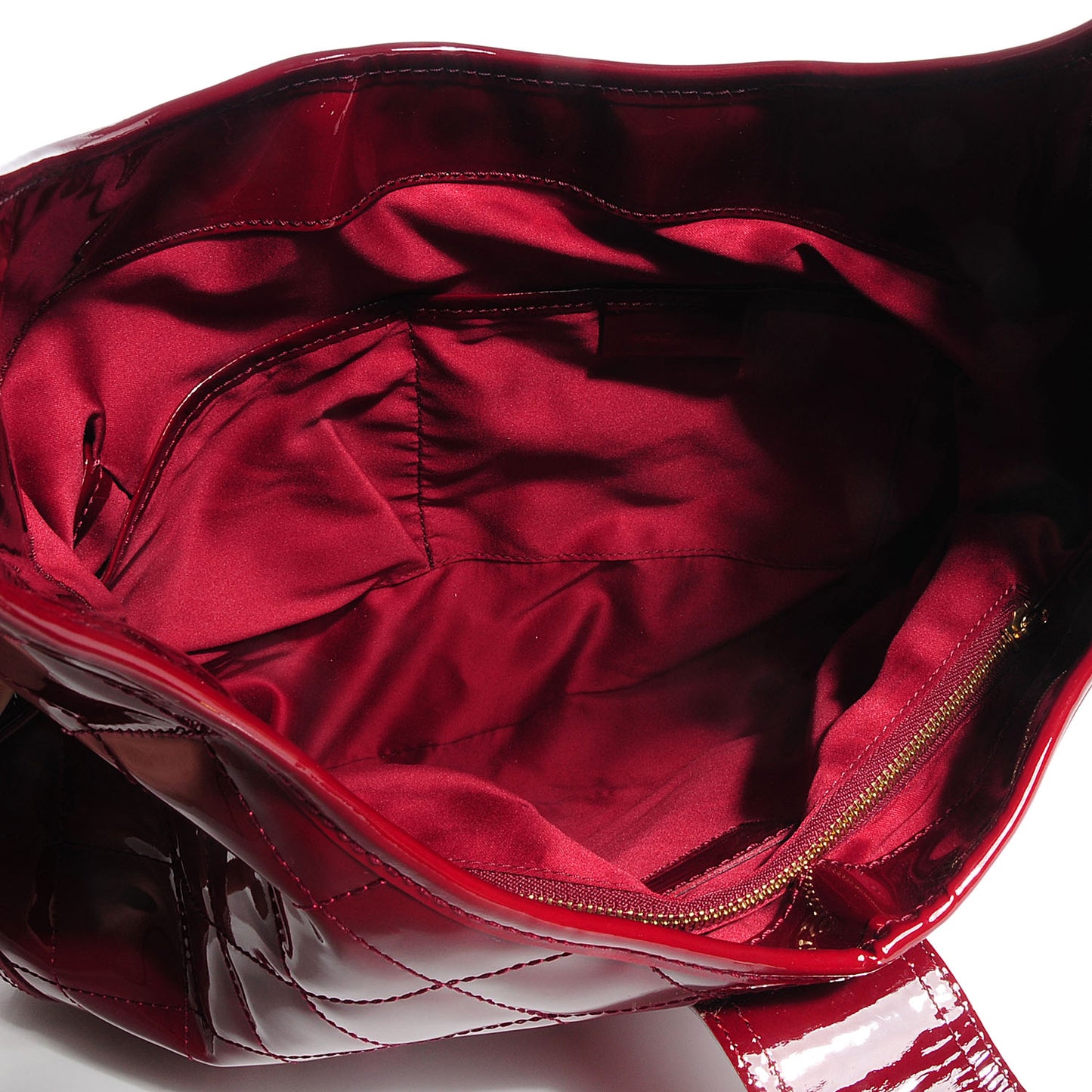 Patent Quilted Brook Hobo Red