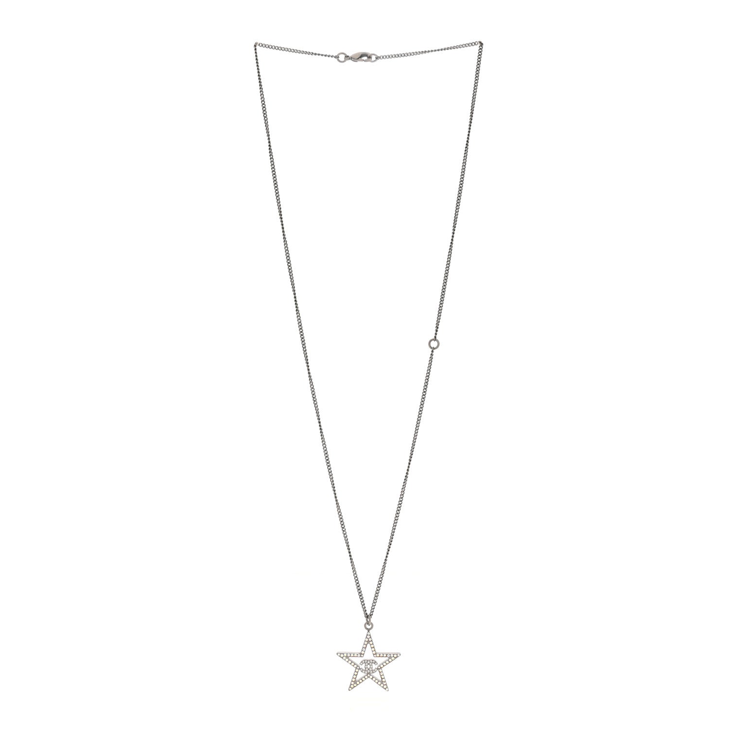 Chanel Ruthenium Crystal Star CC Necklace 3 of 5