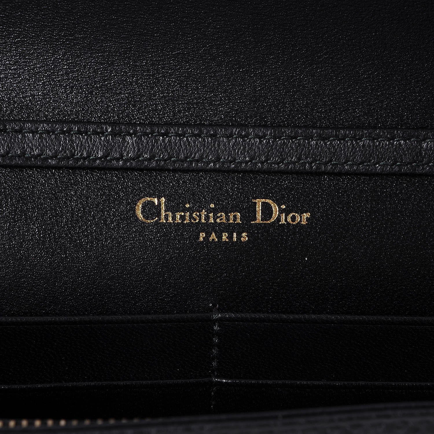 Christian Dior Grained Calfskin Diorama Wallet on Chain Pouch Black 6 of 7