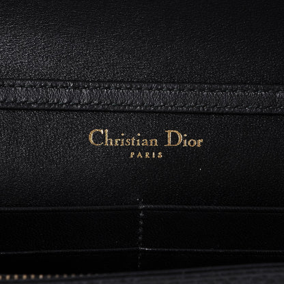 Christian Dior Grained Calfskin Diorama Wallet on Chain Pouch Black 6 of 7